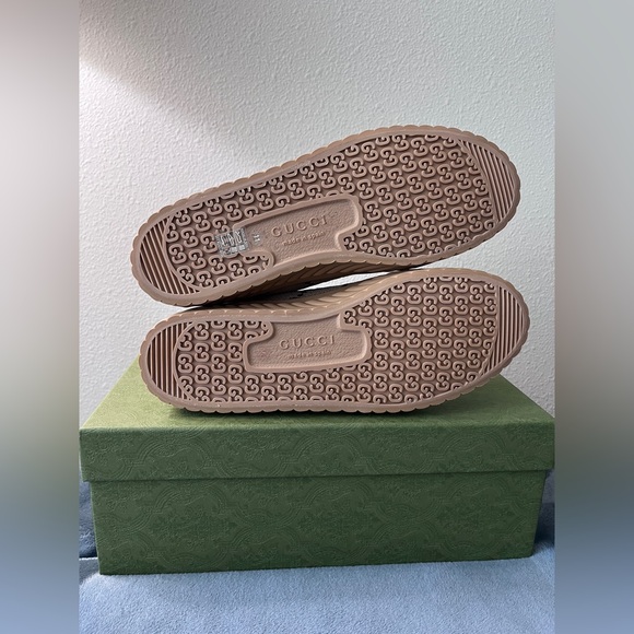 BRAND NEW Gucci GG Maxi Canvas High Top Sneaker Beige Ebony Men Size 11 US 11.5 - Picture 7 of 8